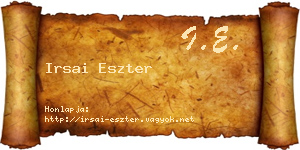 Irsai Eszter névjegykártya